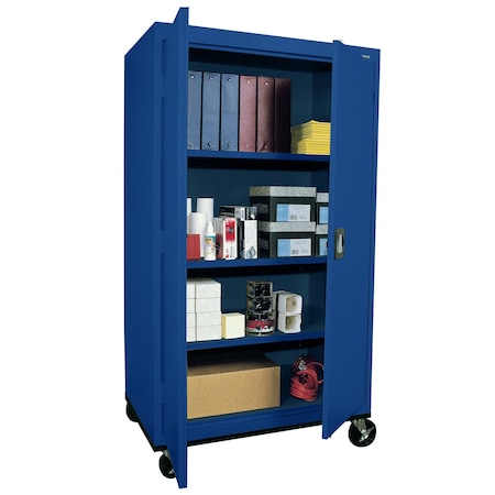 Sandusky Shelf Cabinet, 72 in H, 36 in W, 24 in D, Recessed, Three-Point Locking, 3 Shelves TA3R362466-06
