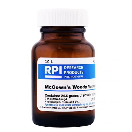 Rpi McCown's Woody Plant Medium with Vitamins, Powder, 24.6g Makes 10 Liters M23000-10.0
