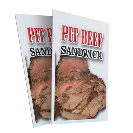 Signmission Pit Beef Sandwich, Plastic Signs Only 24 Inch x 36 Inch, Corrugated Plastic, 2PK CSB-2436-2PACK-Pit Beef Sandwich
