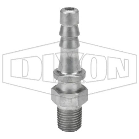 Dixon Boss Hose Stem, 1/4 x 3/8 in, MNPT x Hose Shank, Steel, Domestic MS6X4