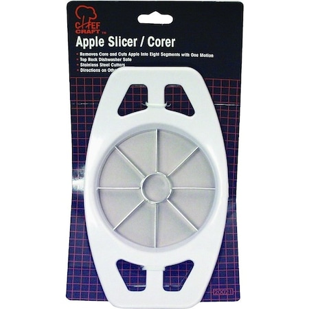 Chef Craft Apple Slicer, Stainless Steel Blade, Plastic Handle, White, Dishwasher Safe: Yes 20021