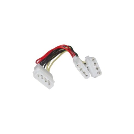 Cable Wholesale 4 Pin Molex Power Y Cable, 5.25 inch Male to Dual 5.25 inch Female, 8 inch 11W3-01208
