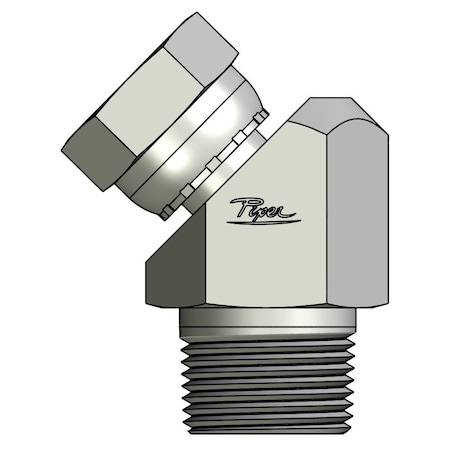 Piper 1/2in. Male Pipe X 3/4in. Female Pipe Swivel, 45 deg Elbow 1445-08-12