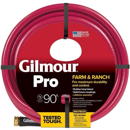 Gilmour 829901-1001 Farm / Ranch Hose, 90 ft L, Rubber 829901-1021