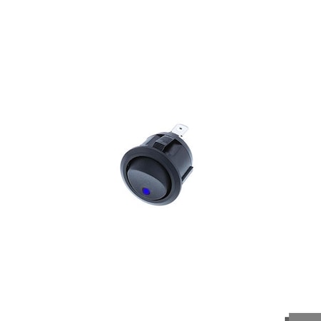Switch Components Round Rocker, 3P SPST OFF-ON, Blue LED RA2-1A-DC-2-UL