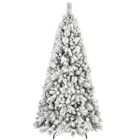 Homeroots 7' Full Flocked Spruce Christmas Tree 713058