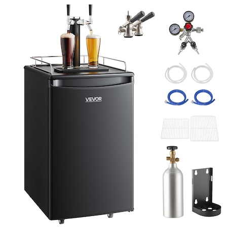 Vevor Beer Kegerator Draft Beer Dispenser Full Size Keg Refrigerator Dual Tap BF152-2