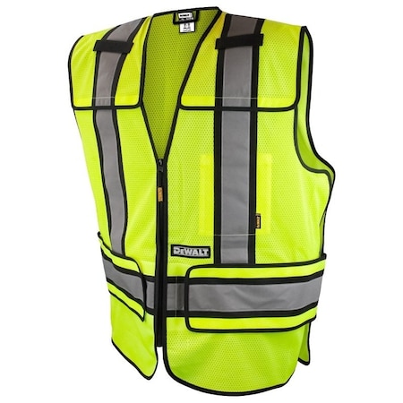 Radians Adjustable Safety Vest, XL/3XL, Polyester, Green, Zip-N-Rip DSV421-XL/3X