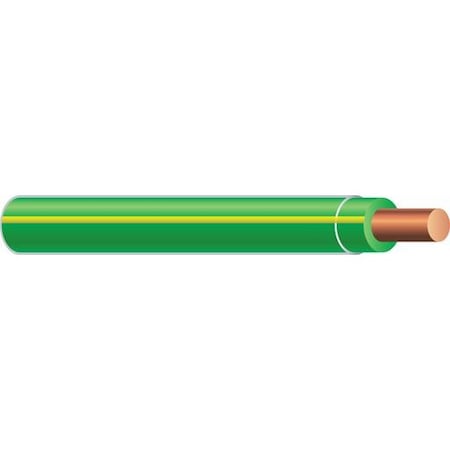 Southwire Building Wire, Copper, 1C, Green/Yellow, 1 ft 66311203