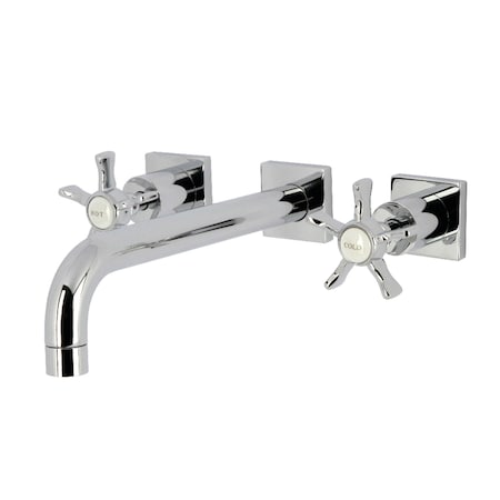 Kingston Brass Two-Handle Wall Mount Tub Faucet, Polished Chrome KS6021NX