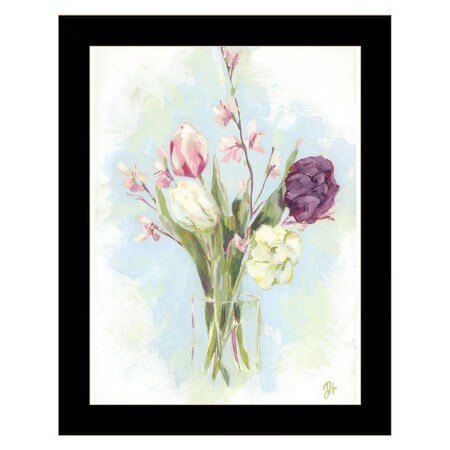 Homeroots Flower Farm Bouquet Black Framed Print Wall Art 529929