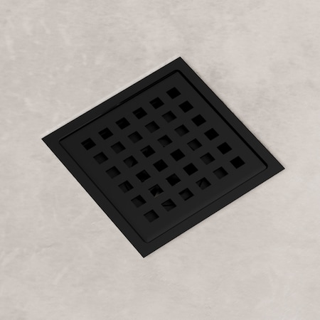 Vigo Elan Square Shower Drain in Matte Black VG07004MB