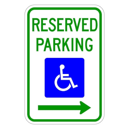 Sign Solutions Usa Parking Sign, 12 in W, Aluminum Sign, White DUS06DWT1218R7-8R