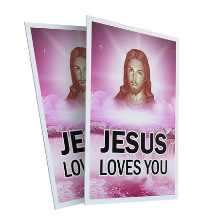 Signmission Jesus Loves You, Plastic Signs Only 24 Inch x 36 Inch, Corrugated Plastic, 2PK CSB-2436-2PACK-Jesus Loves You