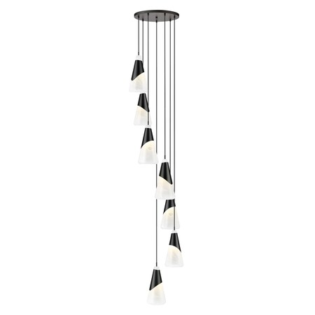 Z-Lite Aimie 7-Light Chandelier, 18 in W x 16 in H, Matte Black 828P7-7R-MB