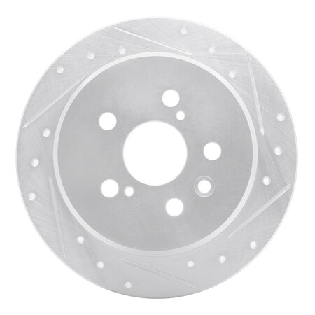Dynamic Friction Co DFC Brake Rotor - Drilled and Slotted - Silver 631-76066R