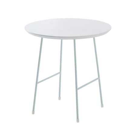 Leisuremod Round 19.7 in W, 19.3 in L, MDF/Stainless Steel, White RSW-19W
