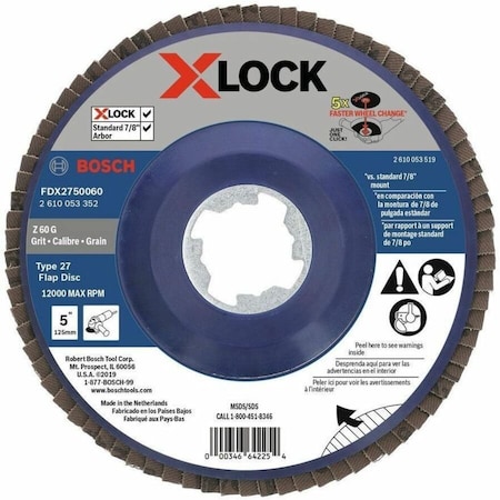 Bosch Flap Discs 5", 60 Grit FDX2750060
