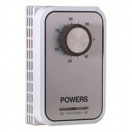 Siemens Line Voltage Mechanical Thermostat, Heat or Cool, 40 to 95F, Exposed Dial, 120 to 240V AC, 1C, 1H 134-1084