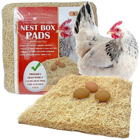 Pecking Order Nest Box Pads, 13 in H, 13 in W, Wood Fiber 9306