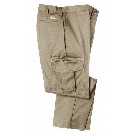 Dickies Industrial Cargo Pants, Twill, Khaki, 32x32 2112372DS-32x32