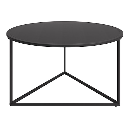 Homeroots 33" Black Steel Round Coffee Table 520921