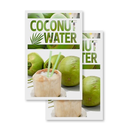 Signmission Coconut Water, Vinyl Decals Only 24 Inch x 36 Inch, Vinyl Decal, 2PK DSB-2436-2PACK-Coconut Water