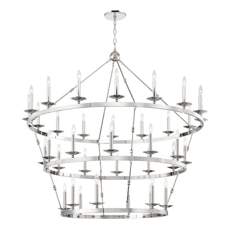 Hudson Valley Lighting Allendale 36 Light Chandelier 58 In. Polished Nickel 3258-PN