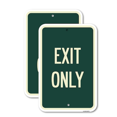 Signmission Exit Sign, Heavy Gauge Aluminum, 12 in W, 18 in H A-1218-2PACK-24471