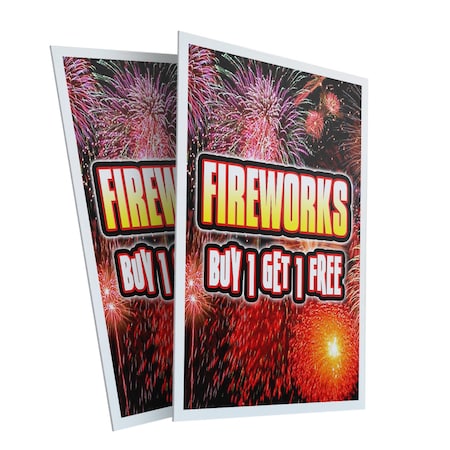 Signmission Fireworks Buy Get Free, Plastic Signs Only 24 Inch x 36 Inch, Corrugated Plastic, 2PK CSB-2436-2PACK-FireworksBuy1Get1Free