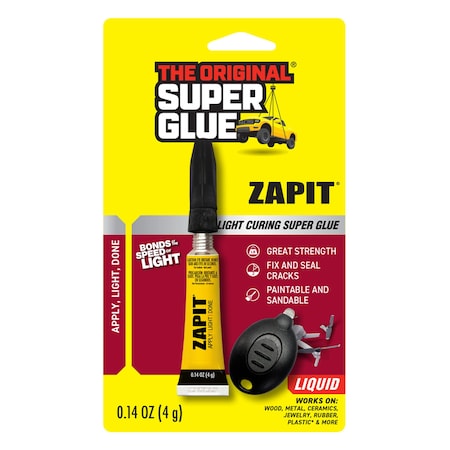 Super Glue Epoxy Adhesive, Zapit Series, Gray, 0.14 oz, Dual-Cartridge 90002
