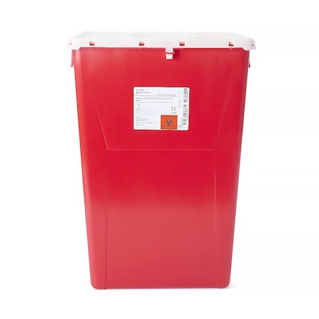 Mckesson Sharps Container Red Base 24-3/5 H X 17-3/10 W X 13 L Inch Vertical Entry 18 Gallon, 7PK 2268