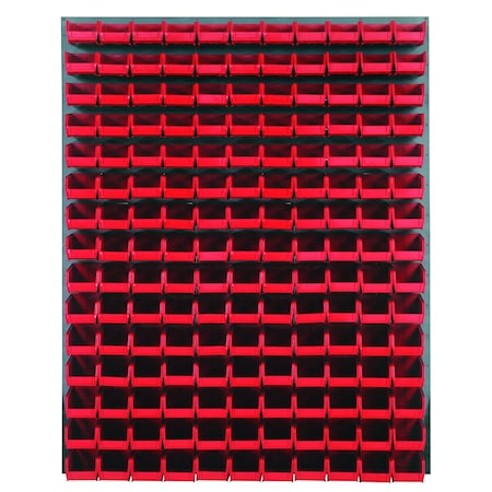 Quantum Storage Systems 48X61 GRAY LOUVERED PANEL WITH BINS RED QLP-4861-220-165RD
