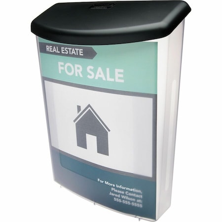 Deflecto Deflect-O Corporation DEF790901 Outdoor Literature Organizer- 10 in x4-.50 in x13-.13 in - Black-Clear 790901