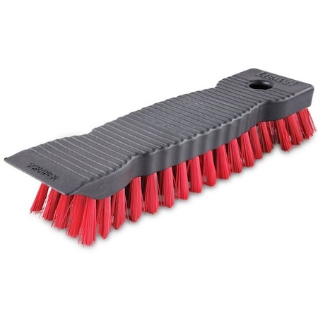Libman Heavy-Duty Scrub Brush, 1-1/8 in L Trim, PET, Red, 9 in W Brush, 9-1/2 in OAL 513