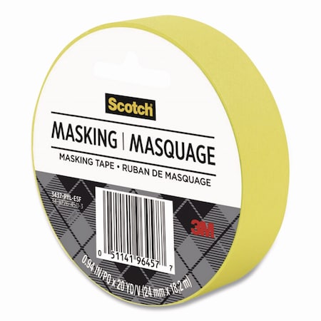 Scotch Expressions Masking Tape, 3in Core, 0.94in x 20 yds, Yellow 3437-PYL