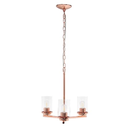 Homeroots Rose Gold Chandelier Iron Ceiling Light With Clear Shades 651651
