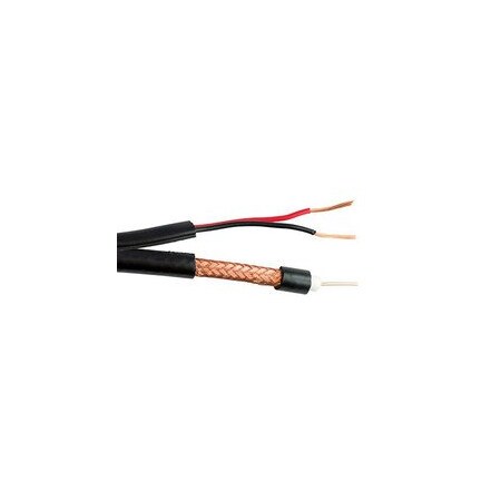 Cable Wholesale RG6/U Siamese Coaxial + Power Cable, 18AWG Solid Bare Copper Coax, 18/2 Stranded Copper Power, 10X4-28222NF