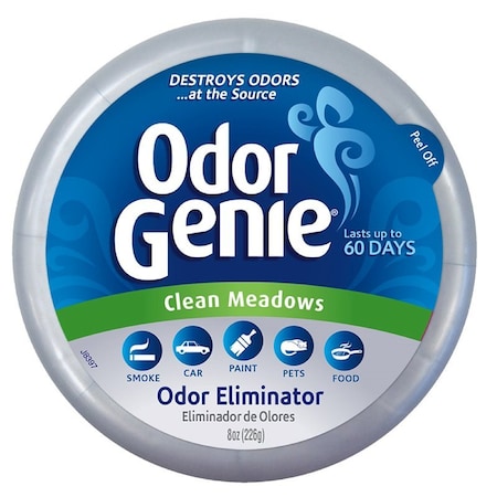 Odor Genie Odor Eliminator, 8 oz, Clean Meadow, Gray, 60 days-Day Freshness FG69CM