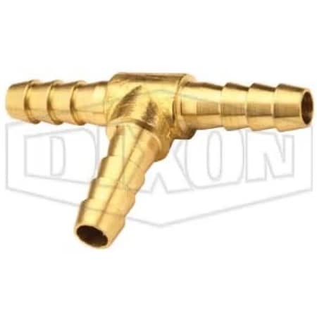 Dixon Tee Splicer, 1/2 x 3/8 in, Hose Barb, Brass, Domestic 1790806C