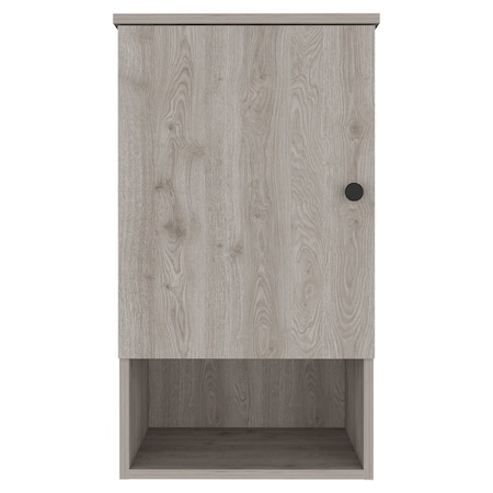 Homeroots 16" Light Gray Wood Floating Single Door Bathroom Vanity And Medicine Cabinet 543578