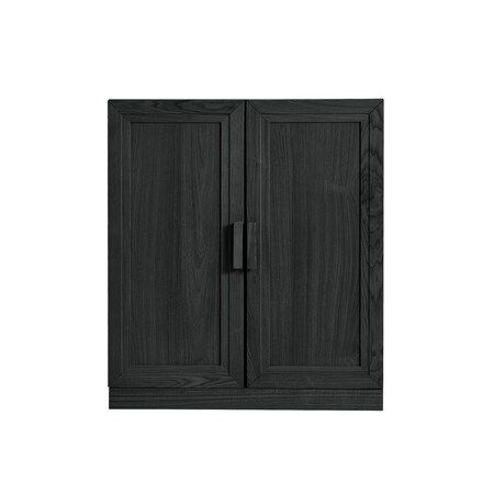 Homeroots Set Of Two Black Wood Corner Accent Cabinet With Two Doors 719689