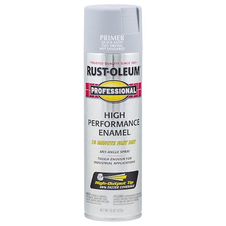 Professional 15 Oz Rust-Oleum Gray High Performance Enamel Spray Paint Primer 7582838