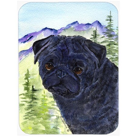 Carolines Treasures 12 x 15 in. Pug Glass Cutting Board- Large SS8420LCB