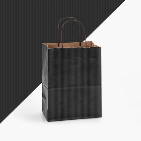 Nashville Wraps Black Shadow Stripe Kraft Bags, Cub 8x4.75x10.5, 250PK BKSBC