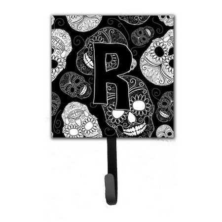Carolines Treasures Letter R Day Of The Dead Skulls Black Leash and Key Holder CJ2008-RSH4