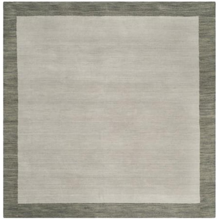 Safavieh 4 x 4 ft. Himalaya Hand Loomed Square Area RugLight Grey & Dark Grey HIM580B-4SQ