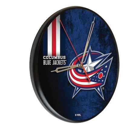 Holland Bar Stool Co Columbus Blue Jackets 13" Solid Wood Clock WClkPBlk03ColBlu