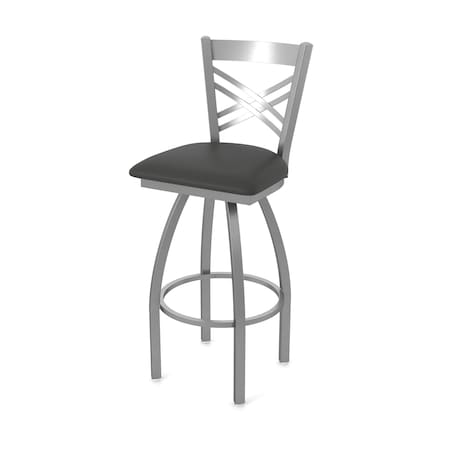 Holland Bar Stool Co 820 Catalina Stainless Steel 36in Swivel Bar Stool with Canter Iron Seat 82036SS008