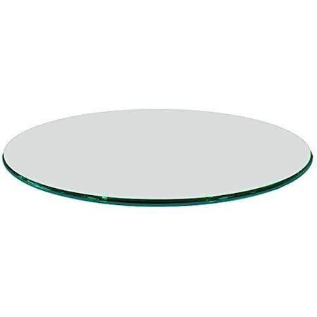 Fab Glass And Mirror 30in in Round Glass Table Top 3/4in Thick Tempered Ogee Polish, 30inch, Clear, Wall Mirror 30RD19MMOGTE